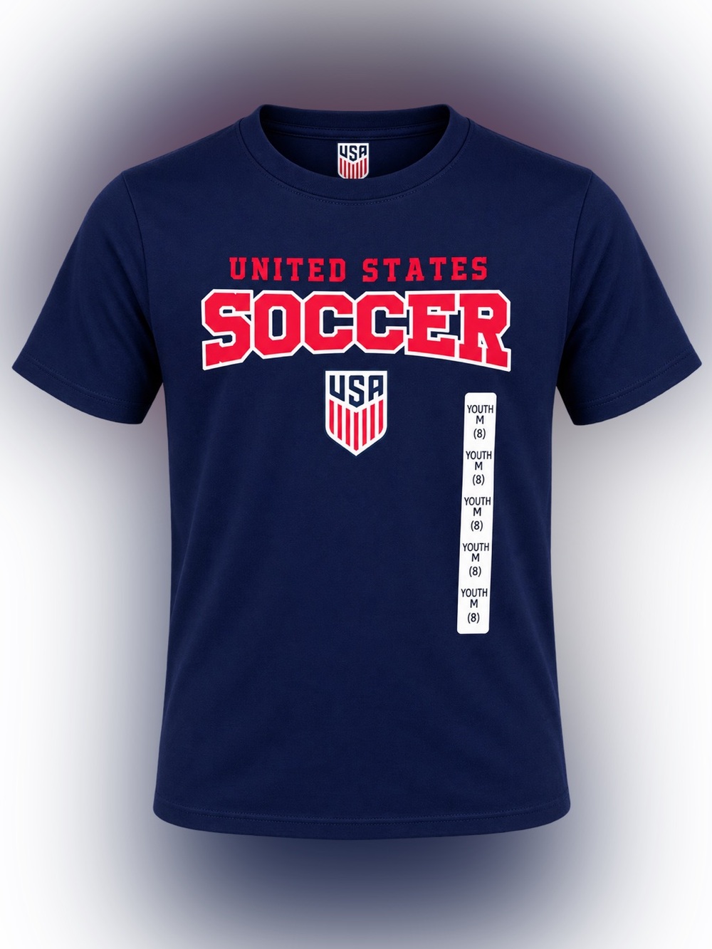 U.S. Soccer USMNT Youth M 8 T-Shirt USA United States Soccer Navy NWT Cotton